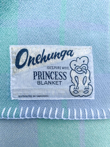 Lightweight Checked SINGLE Princess Onehunga New Zealand Wool Blanket