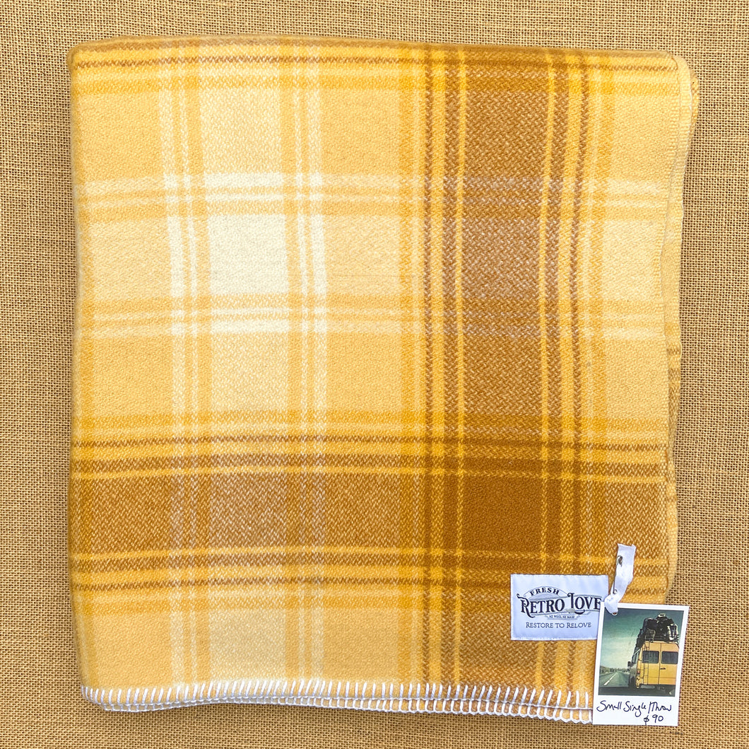 Golden Retro SMALL SINGLE New Zealand Wool Blanket