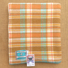 Load image into Gallery viewer, Retro Orange Multi Colour SMALL SINGLE/THROW New Zealand Wool Blanket
