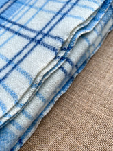 Load image into Gallery viewer, Gorgeous Blue Plaid SINGLE New Zealand Wool Blanket
