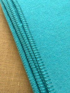 Bright Turquoise DOUBLE New Zealand Wool Blanket