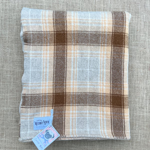Earthy Browns SINGLE New Zealand Blanket (tan edge)