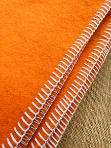Vibrant Orange SINGLE New Zealand Wool Blanket