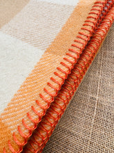 Load image into Gallery viewer, Pastel Mandarin &amp; Taupe SINGLE New Zealand Wool Blanket - Soft!
