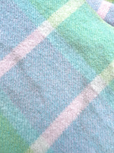 Load image into Gallery viewer, Pastel Green &amp; Mauve SINGLE New Zealand Wool Blanket
