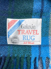 Load image into Gallery viewer, Blue &amp; Green Tartan TRAVEL RUG - 100% Wool ideal for home or car
