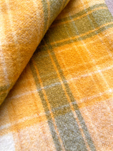 Fresh Retro Favourite Gold & Olive SMALL SINGLE New Zealand Wool Blanket