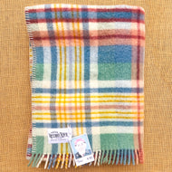 Fun Multi-colour Fringed THROW New Zealand Wool Blanket