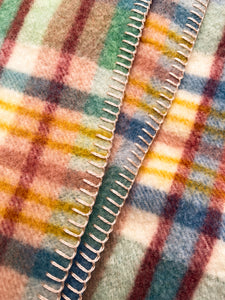 Fun Multi-colour Fringed THROW New Zealand Wool Blanket