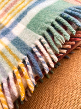 Load image into Gallery viewer, Fun Multi-colour Fringed THROW New Zealand Wool Blanket
