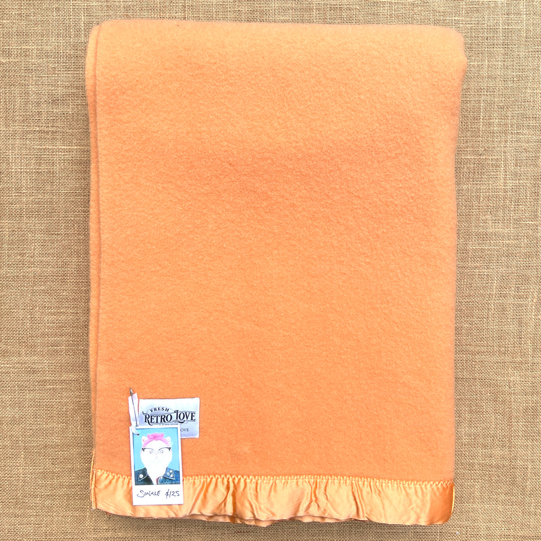Super Thick & Cosy Apricot SINGLE New Zealand Wool Blanket