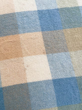 Load image into Gallery viewer, Blue, Cream &amp; Olive KING SINGLE Kaiapoi NZ Wool Blanket

