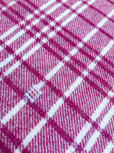 Load image into Gallery viewer, Magenta &amp; Cream Plaid SINGLE New Zealand Wool Blend Blanket
