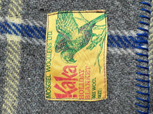 Load image into Gallery viewer, Grey Army Blanket Style SINGLE Wool with collectible KAKA Label (blue)

