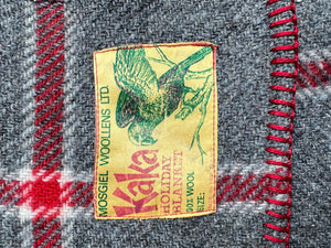 Grey Army Blanket Style SINGLE Wool with collectible KAKA Label