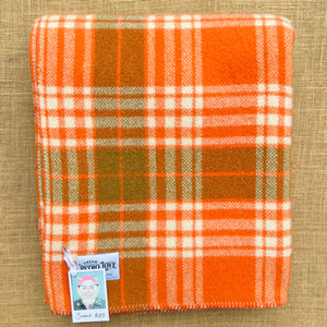 Soft Retro Orange SINGLE New Zealand Pure Wool Blanket