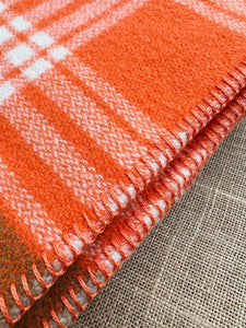 Soft Retro Orange SINGLE New Zealand Pure Wool Blanket