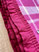Load image into Gallery viewer, Berry Check KING SINGLE with Fabric Trim New Zealand Wool Blanket
