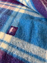 Load image into Gallery viewer, BOLD Blue and Violet LARGE THROW New Zealand Wool Blanket
