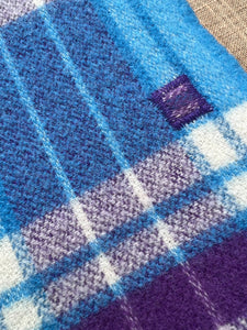 BOLD Blue and Violet SINGLE New Zealand Wool Blanket