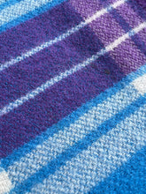 Load image into Gallery viewer, BOLD Blue and Violet SINGLE New Zealand Wool Blanket
