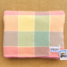 Load image into Gallery viewer, Soft Large Check Pastel KING SINGLE Pure Wool Blanket
