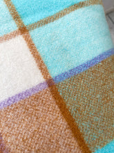Load image into Gallery viewer, Turquoise &amp; Rust SINGLE Pure New Zealand Wool Blanket
