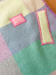 Mint, Pink & Mauve SMALL SINGLE/THROW NZ Wool Blanket