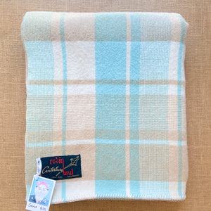 Super Soft Neutrals & Mint ROBINWUL SINGLE New Zealand Wool Blanket