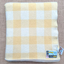 Load image into Gallery viewer, Lemon and Cream Check KING SINGLE New Zealand Wool Blanket
