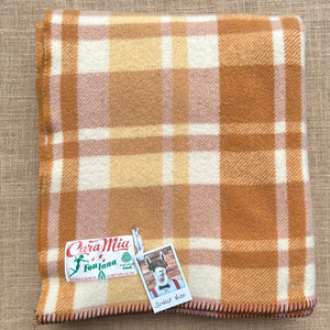 Retro Terracotta Naturals SINGLE New Zealand Wool Blanket