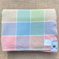 Pastel Check KING SINGLE New Zealand Wool Blanket