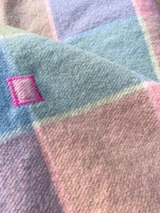 Pastel Check KING SINGLE New Zealand Wool Blanket