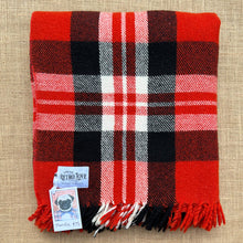 Load image into Gallery viewer, Red and Black Vintage TRAVEL RUG New Zealand Wool Blanket
