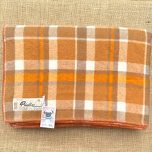 Load image into Gallery viewer, Retro Orange/Browns Onehunga Princess KING Pure Wool Blanket
