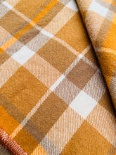 Load image into Gallery viewer, Retro Orange/Browns Onehunga Princess KING Pure Wool Blanket
