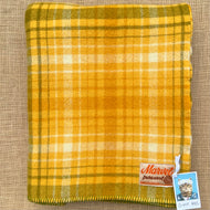 Fresh Retro Favourite! Gold & Olive SINGLE New Zealand Wool Blanket