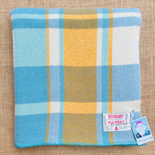 Load image into Gallery viewer, Sailboat Blue and Melon KING SINGLE New Zealand Wool Blanket
