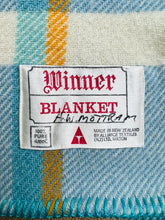 Load image into Gallery viewer, Sailboat Blue and Melon KING SINGLE New Zealand Wool Blanket
