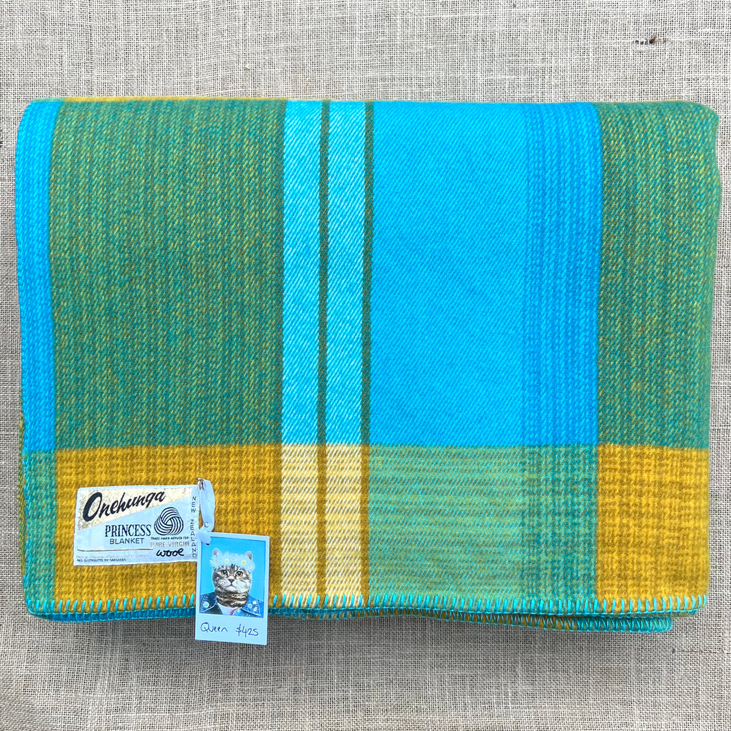 EXCEPTIONAL Onehunga Princess QUEEN Pure Wool Blanket