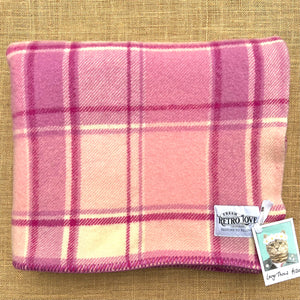 Magenta & Pink Plaid THROW New Zealand Wool Blanket