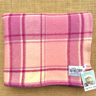 Magenta & Pink Plaid THROW New Zealand Wool Blanket