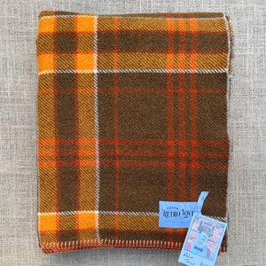 Rust and Orange Small SINGLE/THROW New Zealand Wool Blanket