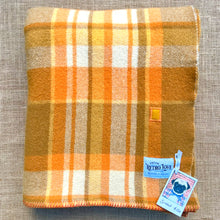 Load image into Gallery viewer, Orange and Olive Retro SINGLE New Zealand Wool Blanket
