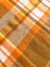Load image into Gallery viewer, Orange and Olive Retro SINGLE New Zealand Wool Blanket
