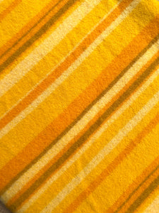 Thick Retro Golden Striped DOUBLE/QUEEN New Zealand Wool Blanket