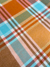 Load image into Gallery viewer, Brights Orange and Turquoise DOUBLE New Zealand Wool Blanket
