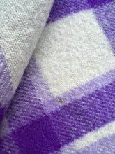 Load image into Gallery viewer, Vibrant Purple Check DOUBLE New Zealand Wool Blanket
