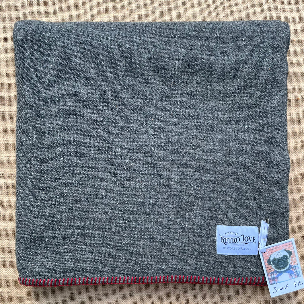 Lightweight Grey Army THROW/SMALL SINGLE New Zealand Wool Blanket