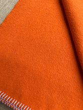 Load image into Gallery viewer, Bright Tangerine Orange SINGLE New Zealand Wool Blanket
